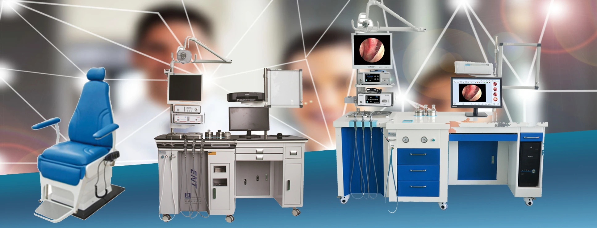 ENT Diagnostic and Treatment unit consisting of a monitor and computer, essential for tracking patient information and facilitating Ear,Nose, and Throat operations